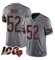 Youth Chicago Bears 52 Khalil Mack Limited Silver Inverted Legend 100th Season Football Jersey