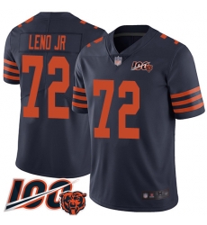 Youth Chicago Bears 72 Charles Leno Limited Navy Blue Rush Vapor Untouchable 100th Season Football Jersey 