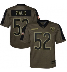 Youth Chicago Bears Khalil Mack Nike Olive 2021 Salute To Service Game Jersey