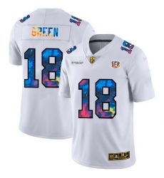 Cincinnati Bengals 18 A J  Green Men White Nike Multi Color 2020 NFL Crucial Catch Limited NFL Jersey