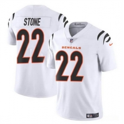 Men Cincinnati Bengals 22 Geno Stone White Vapor Untouchable Limited Stitched Jersey