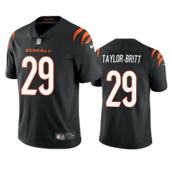 Men Cincinnati Bengals 29 Cam Taylor Britt Black Vapor Stitched Football Jersey