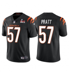 Men Cincinnati Bengals 57 Germaine Pratt 2022 Black Super Bowl LVI Vapor Limited Stitched Jersey