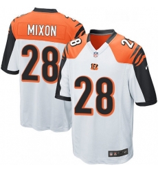 Mens Nike Cincinnati Bengals 28 Joe Mixon Game White NFL Jersey