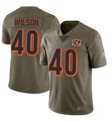 Nike Cincinnati Bengals 40 Brandon Wilson Mens Limited Green 2017 Salute to Service Jersey