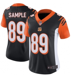 Bengals 89 Drew Sample Black Team Color Women Stitched Football Vapor Untouchable Limited Jersey