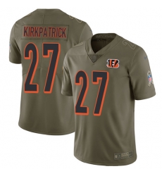 Youth Nike Bengals #27 Dre Kirkpatrick Olive Stitched NFL Limited 2017 Salute to Service Jersey