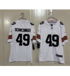 Men Cleveland Browns  49 Carson Schwesinger White 2026 Vapor Limited Stitched Football Jersey