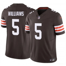 Men Cleveland Browns  5 Quincy Williams Brown 2026 F U S E  Vapor Limited Stitched Football Jersey
