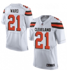 Mens Nike Cleveland Browns 21 Denzel Ward Elite White NFL Jersey