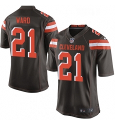 Mens Nike Cleveland Browns 21 Denzel Ward Game Brown Team Color NFL Jersey