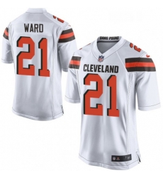 Mens Nike Cleveland Browns 21 Denzel Ward Game White NFL Jersey