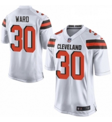 Mens Nike Cleveland Browns 30 Denzel Ward Game White NFL Jersey