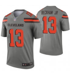 Nike Browns 13 Odell Beckham Jr Gray Inverted Legend Jersey