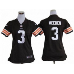 Nike Women NFL Cleveland Browns #3 Brandon Weeden Brown Jerseys Nike Women NFL Cleveland Browns #3 Brandon Weeden Brown Jerseys