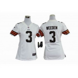 Nike Women NFL Cleveland Browns #3 Brandon Weeden white Jerseys Nike Women NFL Cleveland Browns #3 Brandon Weeden white Jerseys