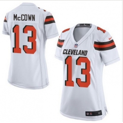 Women Nike Browns #13 Josh McCown White Stitched NFL New Elite Jersey Women Nike Browns #13 Josh McCown White Stitched NFL New Elite Jersey