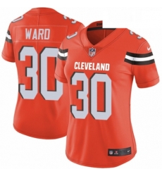 Womens Nike Cleveland Browns 30 Denzel Ward Orange Alternate Vapor Untouchable Limited Player NFL Jersey