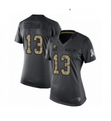 Womens Odell Beckham Jr Limited Black Nike Jersey NFL Cleveland Browns 13 2016 Salute to Service