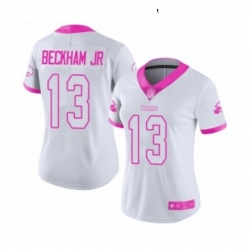 Womens Odell Beckham Jr Limited White Pink Nike Jersey NFL Cleveland Browns 13 Rush Fashion Womens Odell Beckham Jr Limited White Pink Nike Jersey NFL Cleveland Browns 13 Rush Fashion