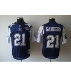 Dallas Cowboys 21 Deion Sanders blue Throwback 75th