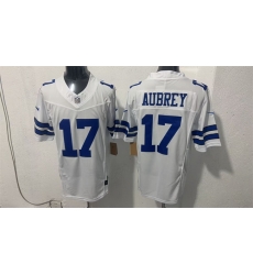 Men Dallas Cowboys  17 Brandon Aubrey White 2026 F U S E Vapor Untouchable Limited Stitched Football Jersey