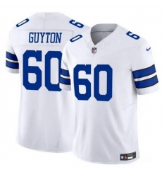 Men Dallas Cowboys 60 Tyler Guyton White 2024 F U S E Draft Vapor Untouchable Limited Stitched Football Jersey