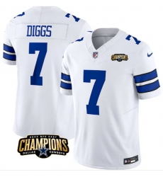 Men Dallas Cowboys 7 Trevon Diggs White 2023 F U S E  NFC East Champions Patch Stitched Football Jersey