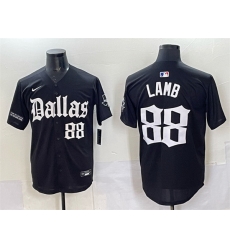 Men Dallas Cowboys 88 CeeDee Lamb Black  27Gothic Lone Star Edition 27 Limited Stitched Baseball Jersey Men Dallas Cowboys 88 CeeDee Lamb Black  27Gothic Lone Star Edition 27 Limited Stitched Baseball Jersey