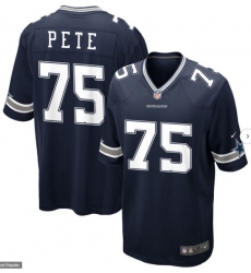 Men Nike Dallas Cowboys PETE #75 Blue F U S E Stitched NFL Jersey