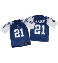 Men Nike Deion Sanders Dallas Cowboys Elite Navy White Throwback Jersey