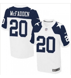 Nike Dallas Cowboys #20 Darren McFadden White Thanksgiving Throwback Mens Stitched NFL Elite Jersey