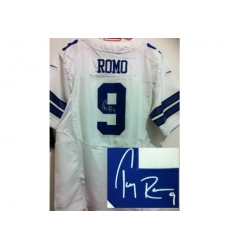 Nike Dallas Cowboys 9 Tony Romo White Elite Signed NFL Jersey