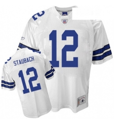 Reebok Dallas Cowboys 12 Roger Staubach Premier EQT White Legend Throwback NFL Jersey