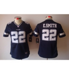 Nike Women Dallas Cowboys #22 E.SMITH blue [Women's NIKE LIMITED Jersey]