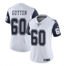 Women Dallas Cowboys 60 Tyler Guyton White 2024 Draft Color Rush Limited Stitched Football Jersey