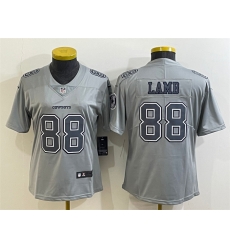 Women Dallas Cowboys 88 CeeDee Lamb Grey Atmosphere Fashion Stitched Jersey