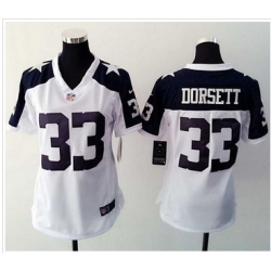 Women Nike Cowboys #33 Tony Dorsett White Thanksgiving Throwback Stitched NFL Elite Jersey