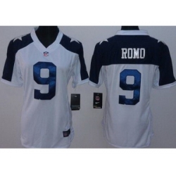 Women Nike Dallas Cowboys 9 Tony Romo White Thanksgivings LIMITED NFL Jerseys