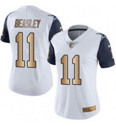 Womens Nike Dallas Cowboys 11 Cole Beasley Limited WhiteGold Rush NFL Jersey