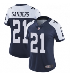 Womens Nike Dallas Cowboys 21 Deion Sanders Navy Blue Throwback Alternate Vapor Untouchable Limited Player NFL Jersey