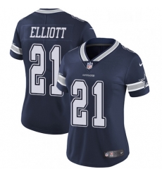 Womens Nike Dallas Cowboys 21 Ezekiel Elliott Navy Blue Team Color Vapor Untouchable Limited Player NFL Jersey