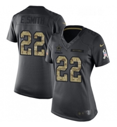 Womens Nike Dallas Cowboys 22 Emmitt Smith Limited Black 2016 Salute to Service NFL Jersey