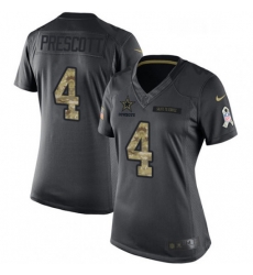 Womens Nike Dallas Cowboys 4 Dak Prescott Limited Black 2016 Salute to Service NFL Jersey