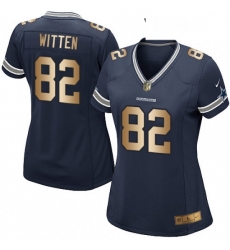 Womens Nike Dallas Cowboys 82 Jason Witten Elite NavyGold Team Color NFL Jersey