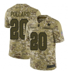 Youth Cowboys 20 Tony Pollard Camo Stitched Football Limited 2018 Salute to Service Jersey