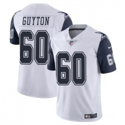 Youth Dallas Cowboys 60 Tyler Guyton White 2024 Draft Color Rush Limited Stitched Football Jersey