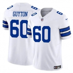 Youth Dallas Cowboys 60 Tyler Guyton White 2024 F U S E Draft Vapor Untouchable Limited Stitched Football Jersey