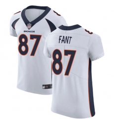 Broncos 87 Noah Fant White Men Stitched Football Vapor Untouchable Elite Jersey