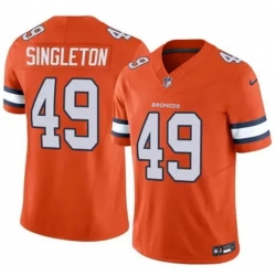 Men Denver Brocos Alex Singleton #49 Orange Rush Stitched Limited Game NFL Jersey